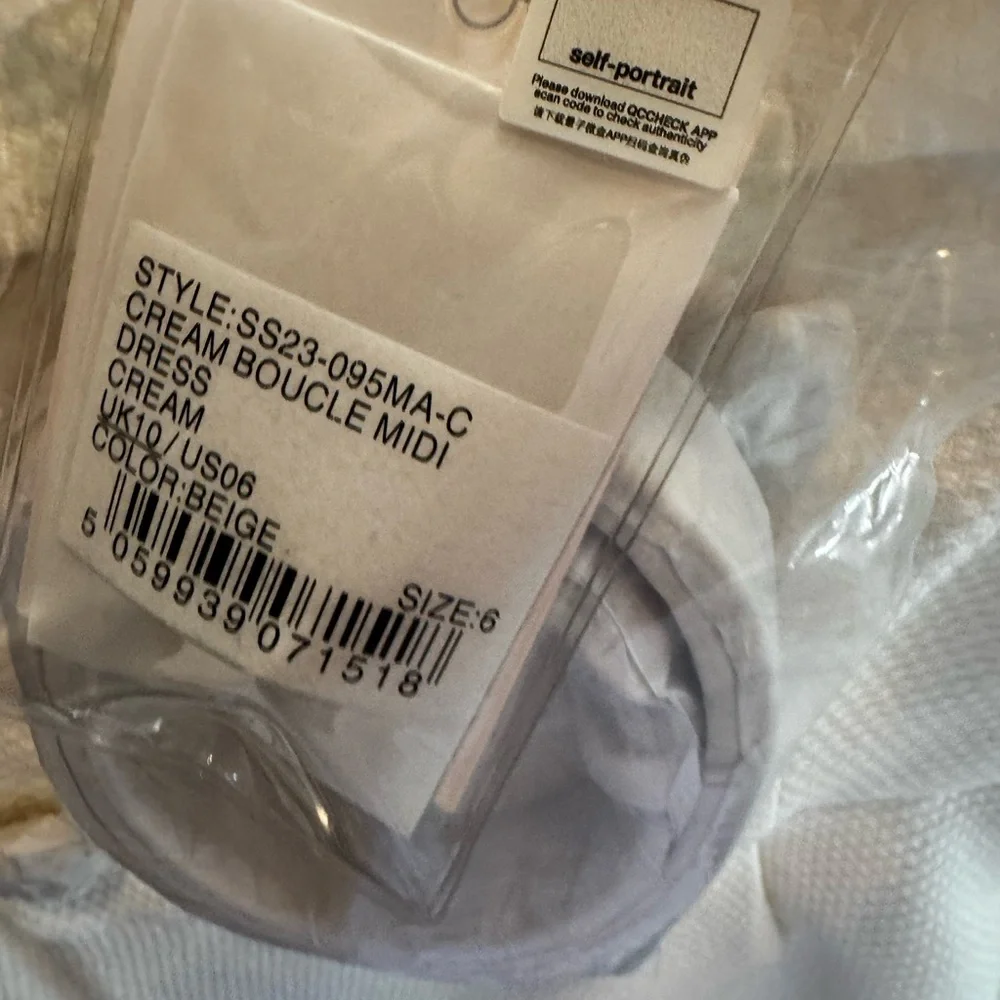 Self-Portrait Cream A-Line Midi Dress - Picture 10 of 10